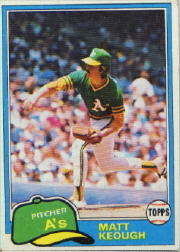 1981 Topps Baseball Cards      301     Matt Keough